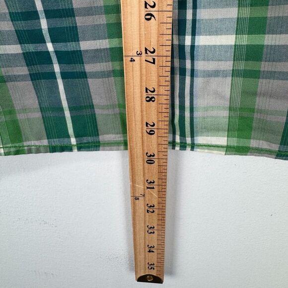 The North‎ Face Short Sleeve Delridge Button Shirt Men Large Green White Cotton - Picture 10 of 10